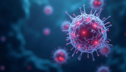 Obraz premium Viral Infection A CloseUp Look at the Battle Within