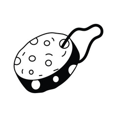 Icon of a soft sponge used for cleaning and scrubbing during bathing