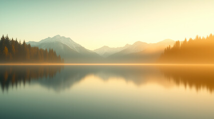 Fototapeta premium A serene lake with mountains in the background