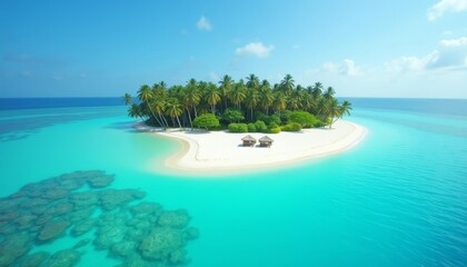 Fototapeta premium Island Paradise A slice of heaven in the ocean