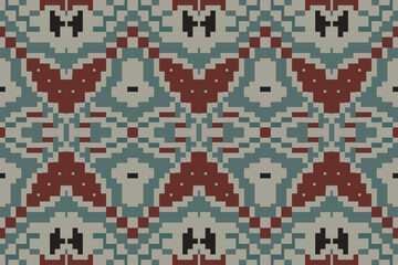 Fototapeta premium Handicraft Arabic Geometric Patternfolk Embroidery, Aztec Geometric Ornament Print. Design for Carpet, Wallpaper, Clothing, Wrapping, Fabric
