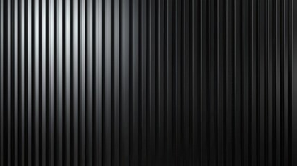 Obraz premium A sleek, modern black wall with vertical grooves, creating a visually striking pattern that adds depth and texture to the space.