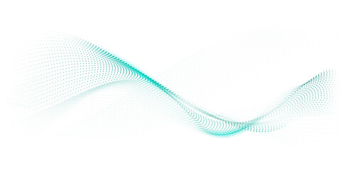 Flowing particles form waves, a gradient light pattern. modern technology background Vector illustration