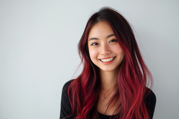 Obraz premium Portrait of beautiful young fashionable Asian woman on white background. Studio shot, copy space