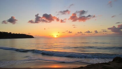 Obraz premium Sunset at the beach a serene end to the day