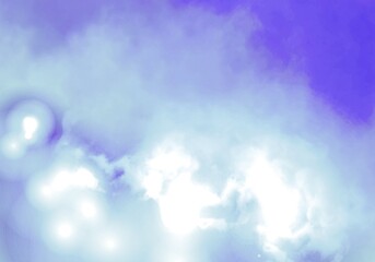 Dreamy Blue and White Abstract Background with Soft Cloud-Like Textures and Glowing Light Effects