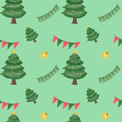 seamless pattern with  Christmas tree