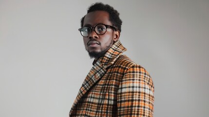 Fototapeta premium Portrait of a Man Wearing Glasses