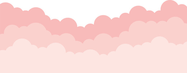 Pink clouds isolated on transparent background. Stylish flat design for banners, posters, cards, web banners. Vector illustration.