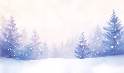 Naklejka premium winter forest background-generative ai