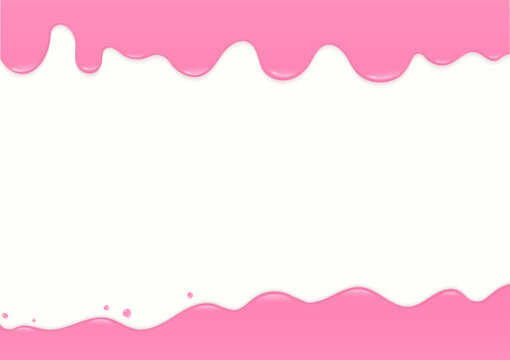 Sweet pink icing on white background