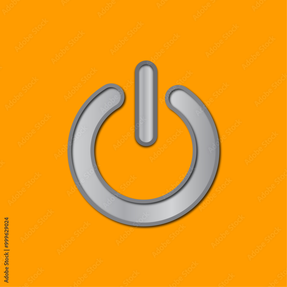 Poster power button color vector icon