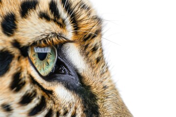 A close-up view of a tiger's eye, highlighting its unique structure and patterns