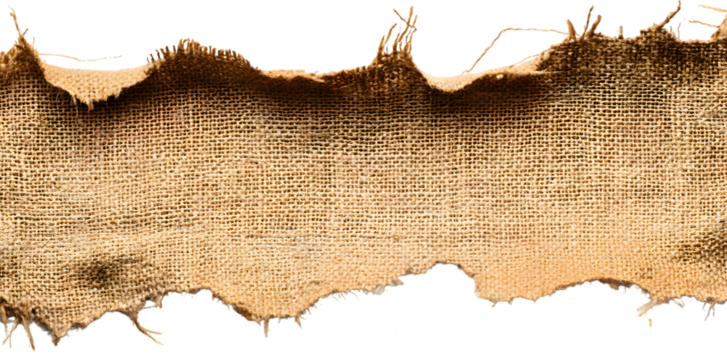 Torn burlap isolated on transparent background