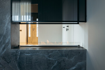 Gas fireplace in the house