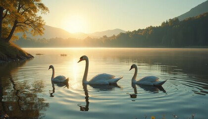 Fototapeta premium Peaceful serenity of natures dawn