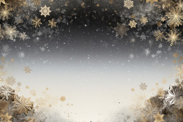Grunge blue winter background with snowflakes and stars, perfect for Christmas decoration or wallpaper design, Generated By Ai