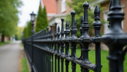  Elegant wrought iron fence perfect for a serene garden setting