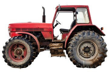 Agricultural vehicle parked near the road, ideal for rural or countryside scenes
