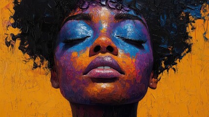 abstract portrait showcasing a persons features in vibrant colors and fluid lines blending artistic styles to evoke emotions and capture the essence of humanity