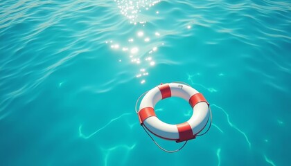 Naklejka premium Rescue at sea A lifeguards watchful eye