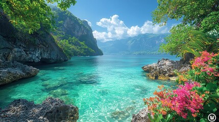 Serene Tropical Paradise with Crystal Clear Water