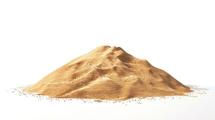 A pile of sand sits on a white surface, providing a clean and minimalistic backdrop