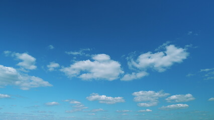 Blue Sky Background And White Clouds Soft Focus. Blue Sky Is Covered By White Clouds.