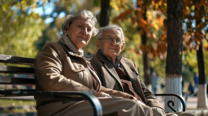 A gentle moment of two seniors enjoying the outdoors, perfect for family, travel or retirement themes
