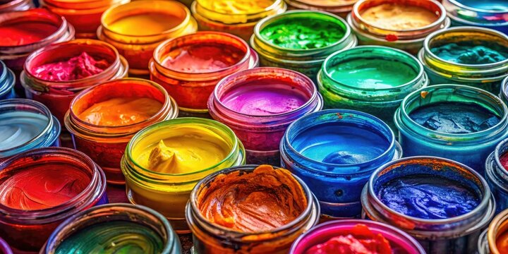 Vibrant gouache paints in a variety of shades, perfect for creative art projects and expressive techniques, enhancing your artistic endeavors with rich colors and textures.