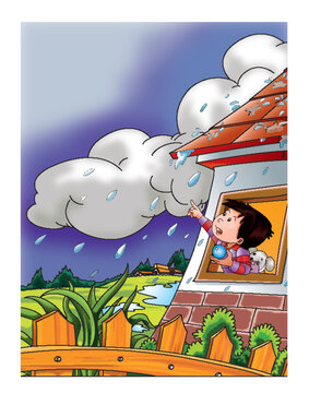 kids rhymes background Rain
