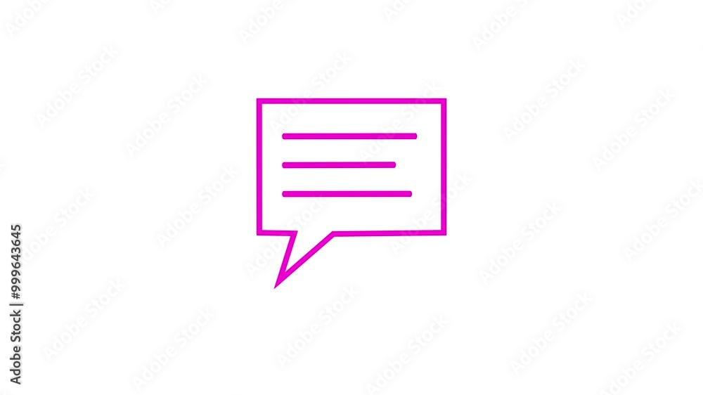 Poster speech bubble chat icon animation isolated background. message icon. communication or comment chat s