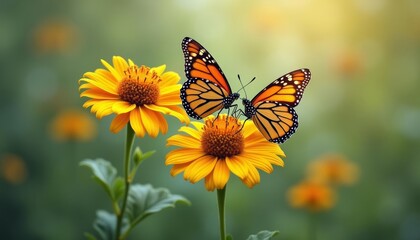  Beautiful Butterfly and Sunflower Blossom