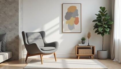 Modern living room with minimalist decor and natural light