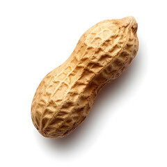 Unpeeled peanut isolated on white background