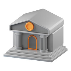 Premium finance bank icon 3d rendering on isolated background