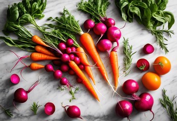 aesthetic arrangement textured ingredients pristine surface showcasing color shape organic patterns culinary inspiration, composition, contrast, creative