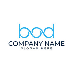 Infinity style of BOD initial lettermark in modern and minimalist shape