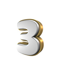 3D Render of number and symbol