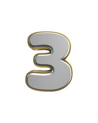 3D Render of number and symbol