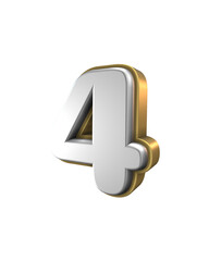 3D Render of number and symbol