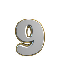 3D Render of number and symbol