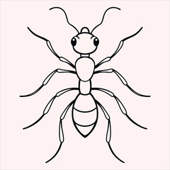 Ants line art vector illustration