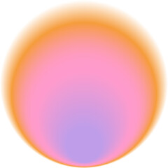 abstract orange, pink and violet round aura gradient, circle shape, blurred sphere, modern art harmony, inner peace and wellbeing concept design