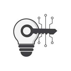 Innovative technology concept with light bulb