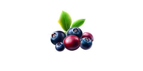 Fototapeta premium Fresh blueberries with vibrant colors and green leaves create delightful and healthy image. These berries are perfect for smoothies, desserts, or snacking