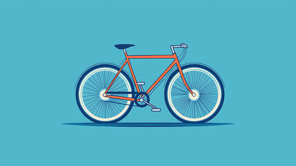 Fototapeta premium A simple illustration of a bicycle on a blue background.