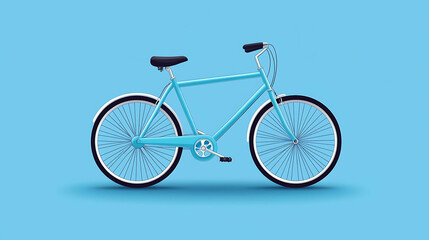 Fototapeta premium A blue bicycle against a blue background.