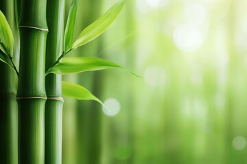 Lush Green Bamboo Garden: Abstract Tropical Jungle Botanical Background