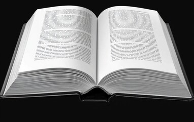 Obraz premium Open book showcasing printed pages and text layout